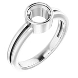 14K White 6mm Round Ring Mounting