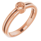 10K Rose 3.4mm Round Ring Mounting