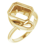 18K Yellow 10x8 mm Emerald Ring Mounting