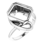 14K X1 White 11x9 mm Emerald Ring Mounting