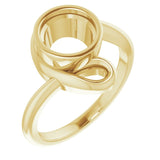 10K Yellow 7.4mm Round Ring Mounting