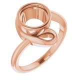 18K Rose 7.4mm Round Ring Mounting