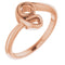 10K Rose 3.5mm Round Ring Mounting