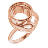 18K Rose 10mm Round Ring Mounting