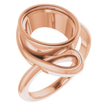 18K Rose 11x9 mm Oval Ring Mounting