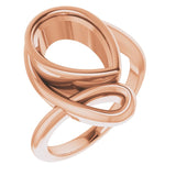 14K Rose 12x8 mm Pear Ring Mounting