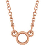 14K Rose 3 mm Round Bezel Set Solitaire 18" Necklace Mounting