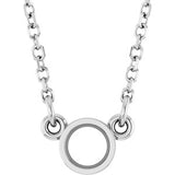 Sterling Silver 3.4 mm Round Bezel Set Solitaire 18" Necklace Mounting