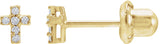 Accented Cross Inverness® Piercing Stud Earrings