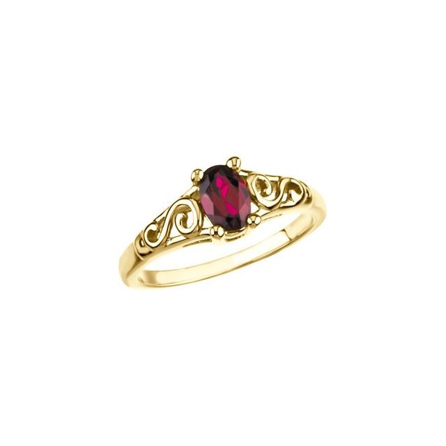 14KY January Imitation Birthstone Ring