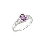 14KW February Youth Imitation Birthstone Ring