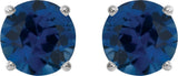 14K White Gold 5mm Lab-Grown Blue Sapphire Earrings