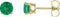 14K Yellow Gold 5 mm Lab-Grown Emerald Earrings