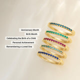 14K Yellow Gold Natural Mozambique Garnet Stackable Ring