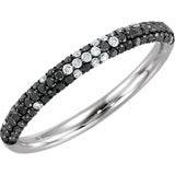 Black Rhodium-Plated 14K White 3/8 CTW Natural Black &amp; White Diamond Pavé-Style Ring