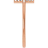 14K Rose Gold .07 CTW Natural Diamond Sideways Cross Ring
