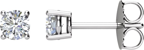Round 4-Prong Stud Earrings