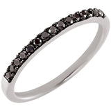 14K White 1/2 CTW Black Diamond Band