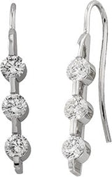 Three-Stone Bar Earrings