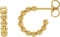 14K Yellow Gold Beaded 12mm Hoop Earrings