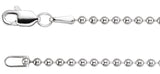 14K White Gold 1.8mm Hollow Bead 16" Chain