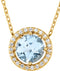 14K Yellow Gold Natural Aquamarine & .06 CTW Natural Diamond Semi-Set Halo-Style 16