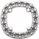 14K White 5mm Cushion Slide Pendant Mounting