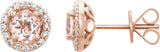 Round 4-Prong Halo Style Earrings