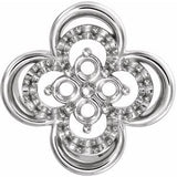 14K White 12.52 x 12.52 mm Clover Slide Pendant Mounting