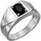 Platinum Natural Black Onyx Ring
