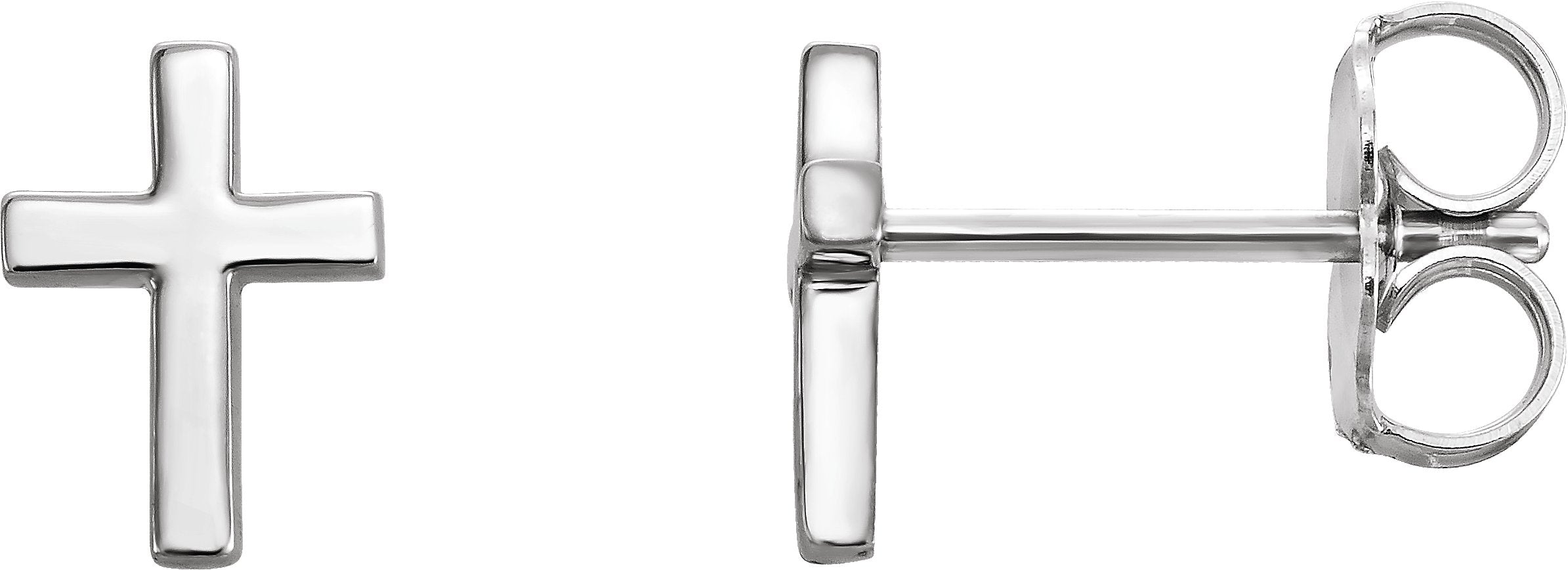 Sterling Silver 7.5mm Cross Earrings