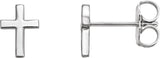 14K White Gold 7.5mm Cross Earrings