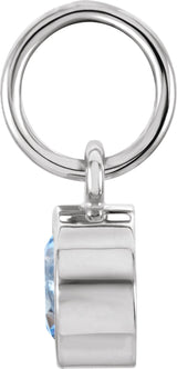 Sterling Silver Posh Mommy® Imitation Aquamarine Charm/Pendant