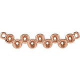 14K Rose Bezel Set Bar Necklace Center