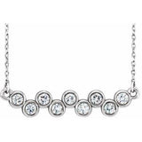 Platinum 1/2 CTW Natural Diamond Bezel Set Bar 16-18" Necklace