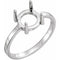 10K White 8mm Round Cabochon Ring Mounting