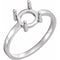Palladium 6mm Round Cabochon Ring Mounting