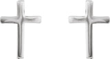 14K White Gold 10mm Cross Earrings