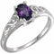 14K White February Youth Imitation Birthstone Ring