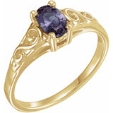 14K Yellow June Youth Imitation Birthstone Ring