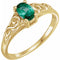 14K Yellow May Youth Imitation Birthstone Ring