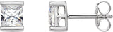 Square Channel Set Stud Earrings