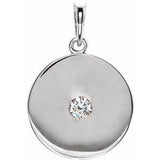 Sterling Silver 1/10 CTW Natural Diamond Disc Pendant