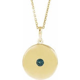 14K Yellow Lab-Grown Alexandrite Disc 16-18" Necklace