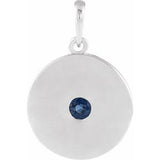 Platinum Lab-Grown Blue Sapphire Disc Pendant