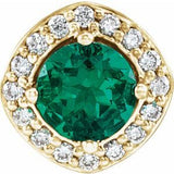 14K Yellow Lab-Grown Emerald &amp; .08 CTW Natural Diamond Pendant