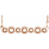 14K Rose Bezel Set 16-18" Necklace Mounting