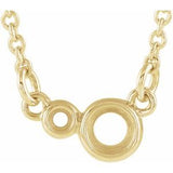 14K Yellow 3 mm Round Accented Bezel Set 18" Necklace Mounting