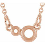 14K Rose 3 mm Round Accented Bezel Set 16" Necklace Mounting