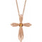 14K Rose Natural Citrine Cross 16-18